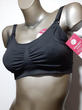 Bravado Women's Maternity 2-in-1 Nursing & Hands Free Pumping Bra Black XXL NWT